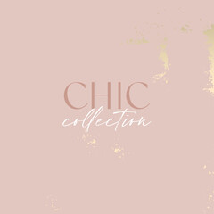 Abstract Beige Trendy color with gold touch foil patina texture . Trendy Chic Background 