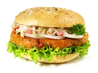 Vegetarischer Hamburger mit Falafel - Freigestellt