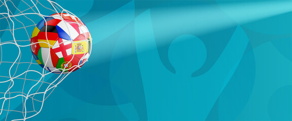 soccer background with colorful ball in goal © HeGraDe