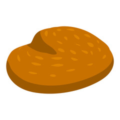 Rye bread wholemeal, healthy organic nutrition product, green leaves. Vector cartoon flat trendy illustration hand drawn isolated