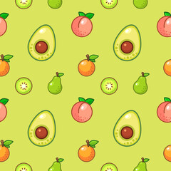 Theme starring Avocado - Seamless Pattern