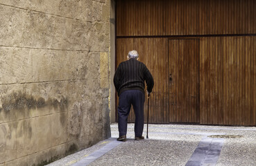 Old man with cane
