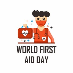 First aid illustration design. Easy to edit with vector file. Can use for your creative content. Especially about blood donor day campaign in this june.