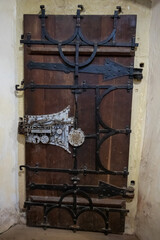 The Unique locking system of the sacristy door in Biertan, built in 1515 with a remarkable blocking system in the fortified church 
