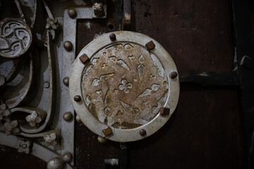 The Unique locking system of the sacristy door in Biertan, built in 1515 with a remarkable blocking system in the fortified church 