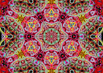 Abstract pattern of bright multicolored threads