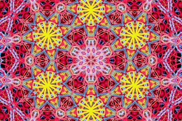 Abstract pattern of multicolored threads