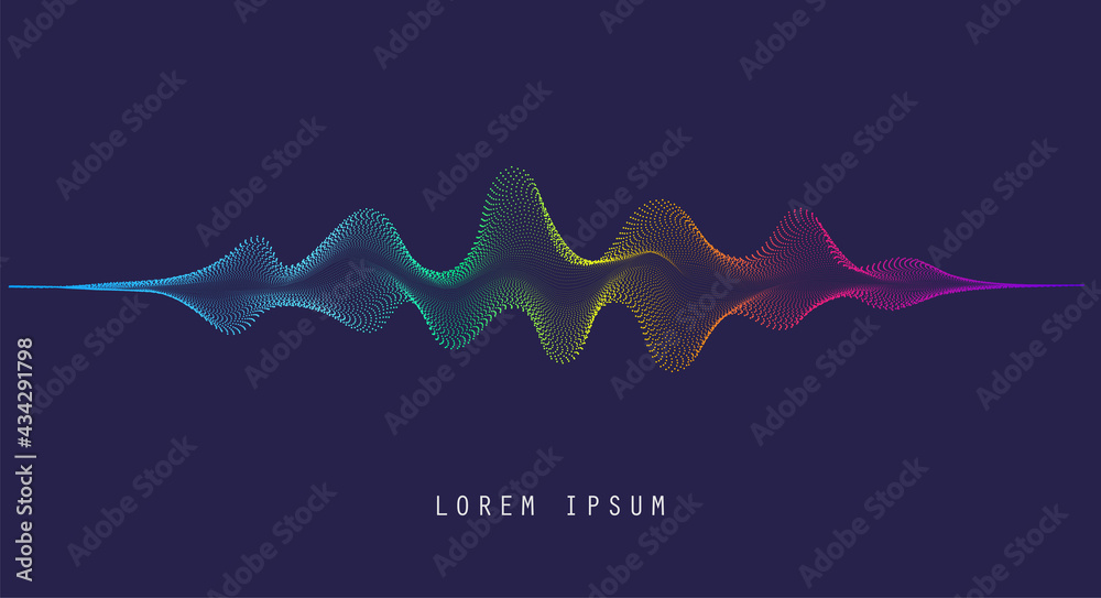 Aufkleber Vector background with color abstract wave dots
