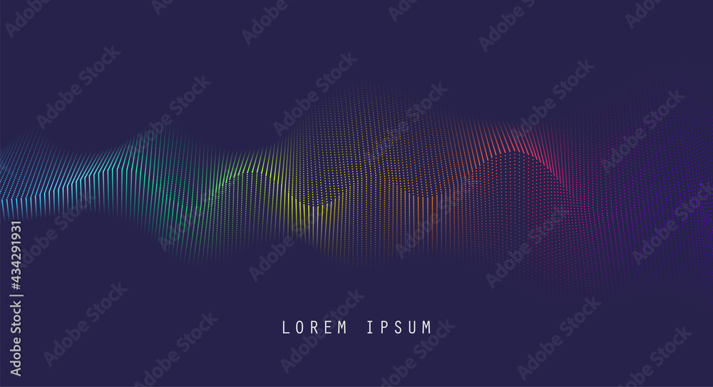 Poster Vector background with color abstract wave dots