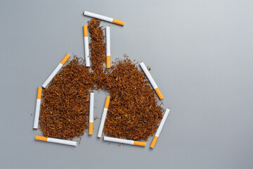 cigarette on the dark background.World no Tobacco day concept.