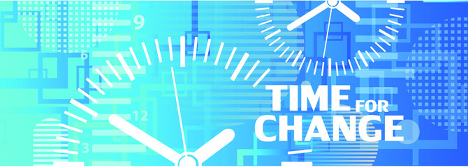 time for change sign on white background	
