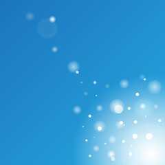 Bokeh on bright blue sky, beautiful sunny summer day with a sunburst sunbeams. Bright sun rays background. Jpeg