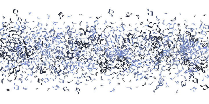 Music note symbols vector background. Symphony