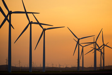 Fototapeta premium Wind turbines for electric production