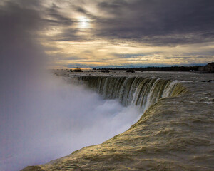 Niagara falls at sunset