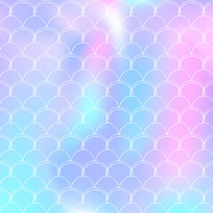 Mermaid scales background with holographic gradient.