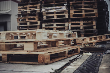 pallets crowded in a transport industry