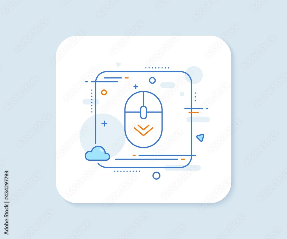 Poster scroll down mouse line icon. abstract square vector button. scrolling screen sign. swipe page. scrol