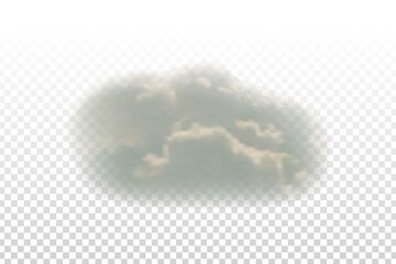 Vector realistic isolated cloud for template decoration and covering on the transparent background. Concept of storm and cloudscape.