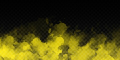 Vector realistic isolated Yellow Smoke effect for decoration and covering on the transparent background.
