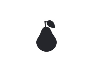 Pear, fruit icon. Vector illustration. Flat design.