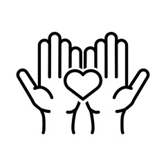 Friendship and love icon. Heart vector stock illustration. Isolated pictogram eps10