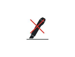 Do not cut, knife, warning icon. Vector illustration.