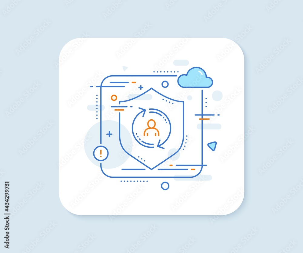 Poster refresh user info line icon. abstract vector button. update profile sign. user info line icon. prote