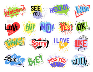 Set of Speech Bubbles, paint design vector illustration on white background