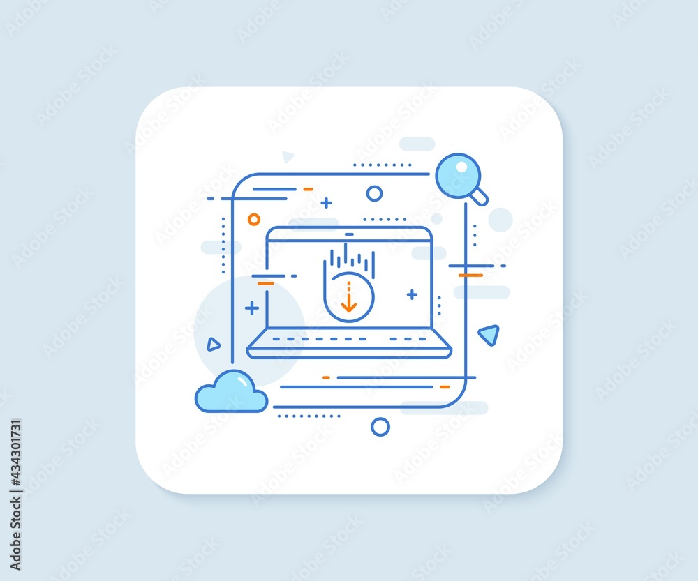 Poster scroll down line icon. abstract vector button. scrolling screen sign. swipe page. scroll down line i