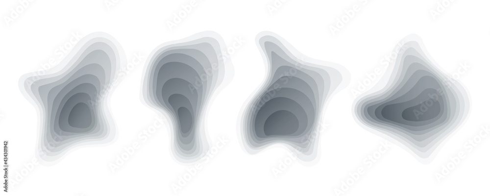 Poster Abstract gradient design elements set. Soft wave shapes with fluid colors for your graphic design. Vector illustration.