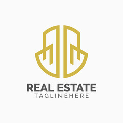 Logo template real estate, apartment, condo, house, rental, business. brand, branding, logotype, company, corporate, identity. Clean, modern and elegant style design
