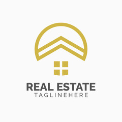 Logo template real estate, apartment, condo, house, rental, business. brand, branding, logotype, company, corporate, identity. Clean, modern and elegant style design