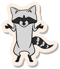 Hand drawn sticker style crocodile holding stick vector illustration