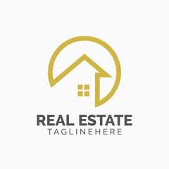 Logo template real estate, apartment, condo, house, rental, business. brand, branding, logotype, company, corporate, identity. Clean, modern and elegant style design