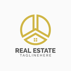 Logo template real estate, apartment, condo, house, rental, business. brand, branding, logotype, company, corporate, identity. Clean, modern and elegant style design