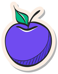Hand drawn sticker style icon Apple