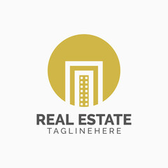 Logo template real estate, apartment, condo, house, rental, business. brand, branding, logotype, company, corporate, identity. Clean, modern and elegant style design
