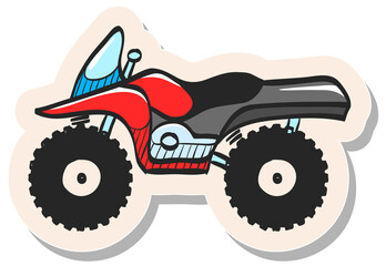 Hand drawn sticker style icon All terrain vehicle