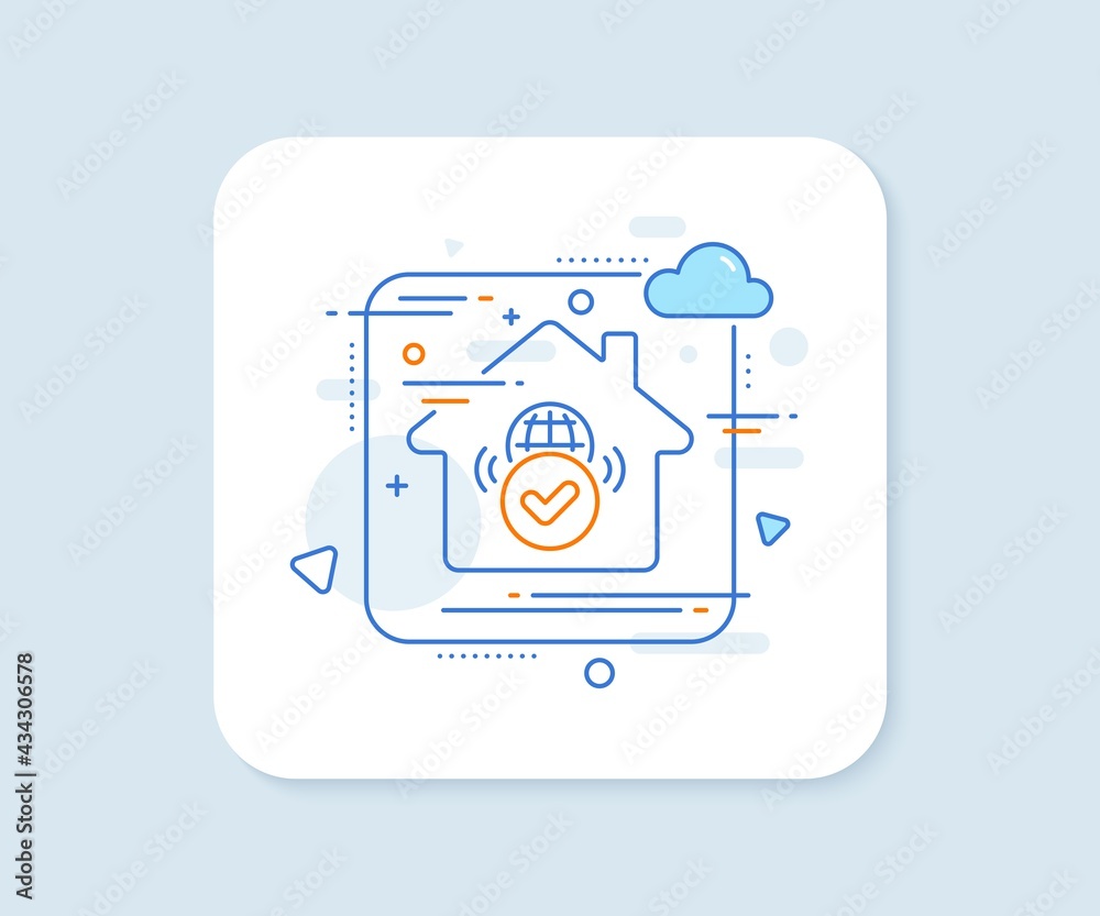 Aufkleber verified internet line icon. abstract vector button. approved web access sign. confirmed connection 