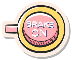 Hand drawn sticker style icon Race brake sign