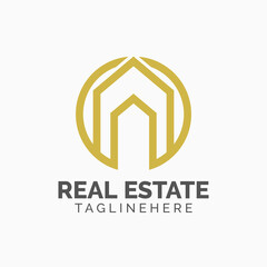 Logo template real estate, apartment, condo, house, rental, business. brand, branding, logotype, company, corporate, identity. Clean, modern and elegant style design