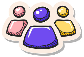 Hand drawn sticker style icon Teamwork