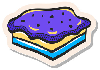 Hand drawn sticker style icon Cake