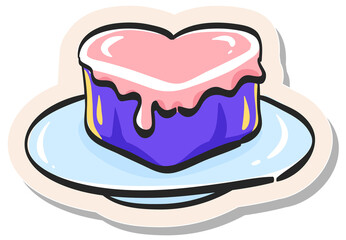 Hand drawn sticker style icon Wedding Cake