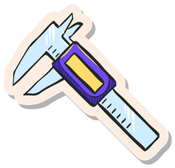 Hand drawn sticker style icon Digital caliper