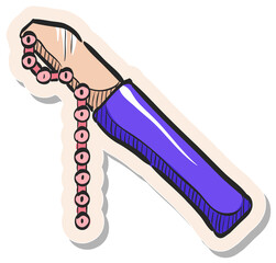 Hand drawn sticker style icon Chain whip