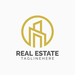 Logo template real estate, apartment, condo, house, rental, business. brand, branding, logotype, company, corporate, identity. Clean, modern and elegant style design