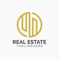 Logo template real estate, apartment, condo, house, rental, business. brand, branding, logotype, company, corporate, identity. Clean, modern and elegant style design