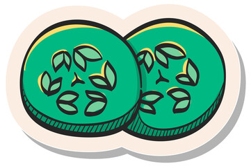 Hand drawn sticker style icon Cucumber